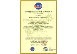 职业健康安全管理体系证书（中文版）